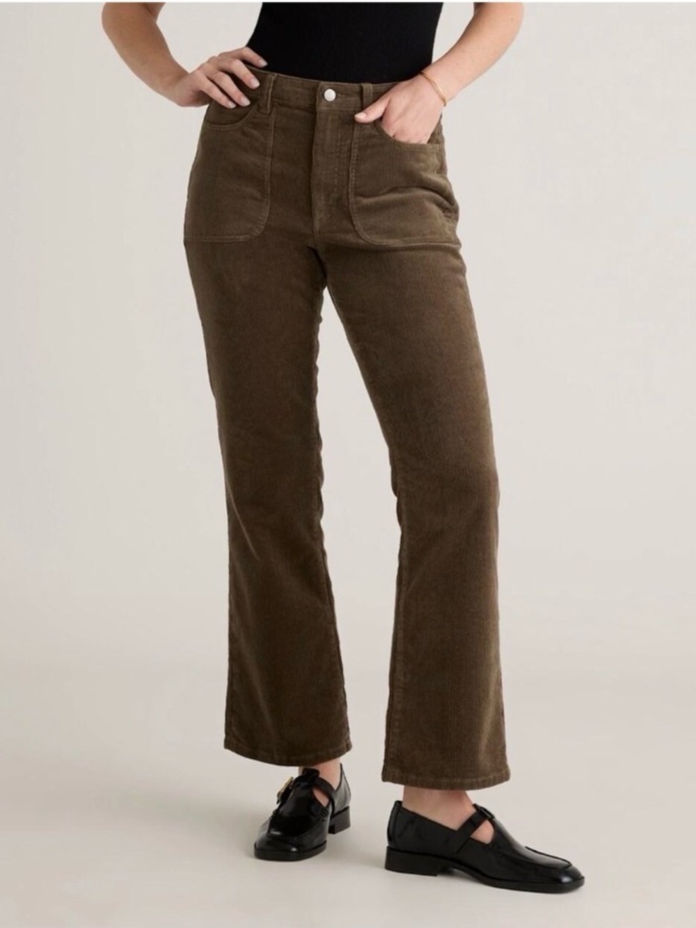 Quince Organic Stretch Corduroy Flare Pants Size 2
